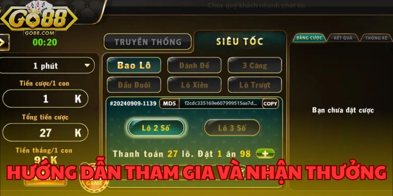 Cách chơi và nhận thưởng lô đề siêu tốc GO88