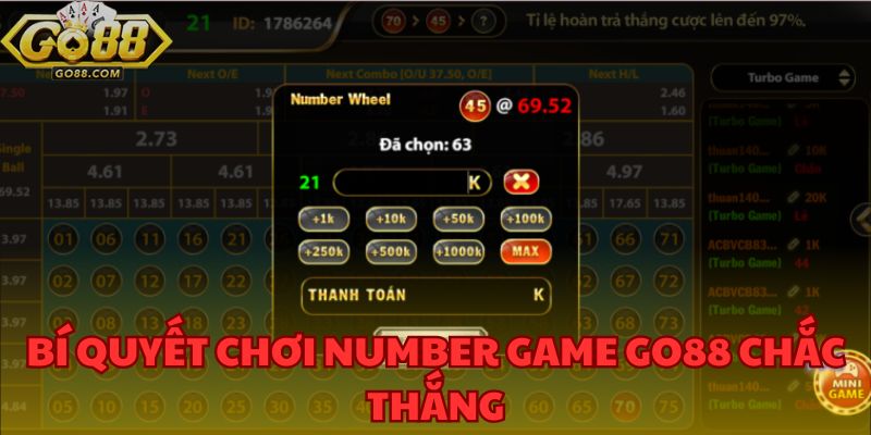 Bí quyết thắng lớn Number Game GO88 - Kinh nghiệm từ cao thủ