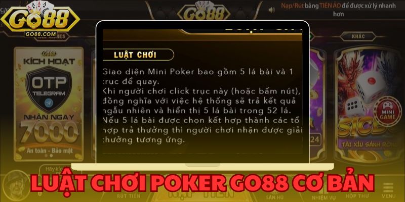 Poker GO88 - Khám phá luật chơi bài được yêu thích nhất