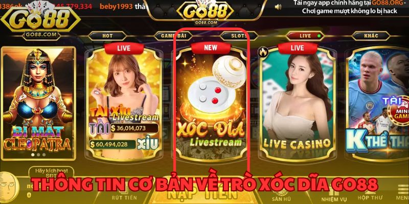 Cổng game cung cấp thông tin cơ bản về trò xóc dĩa GO88